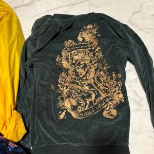 Hale Bob Green and Gold Zip Up Accessory